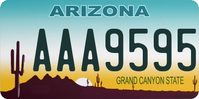 AZ license plate AAA9595