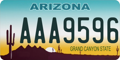 AZ license plate AAA9596