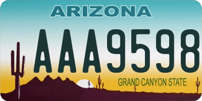 AZ license plate AAA9598