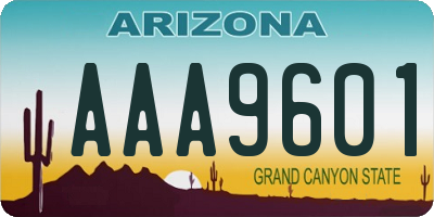 AZ license plate AAA9601