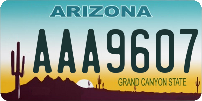 AZ license plate AAA9607