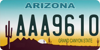 AZ license plate AAA9610