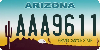 AZ license plate AAA9611