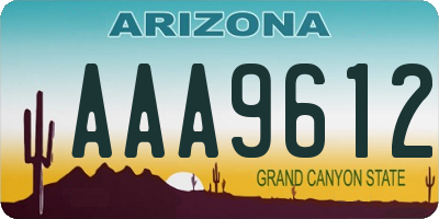 AZ license plate AAA9612