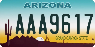 AZ license plate AAA9617