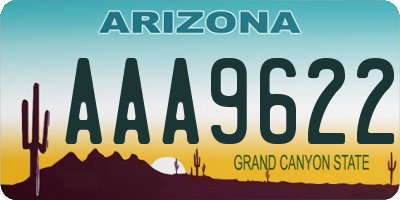 AZ license plate AAA9622