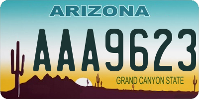 AZ license plate AAA9623