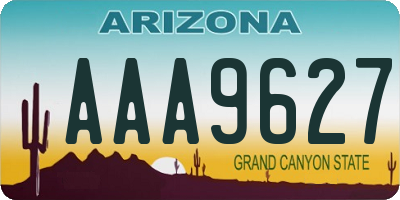 AZ license plate AAA9627