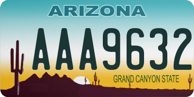 AZ license plate AAA9632