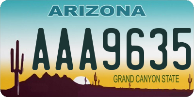 AZ license plate AAA9635