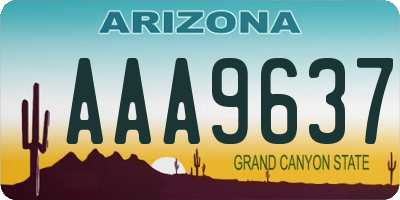 AZ license plate AAA9637