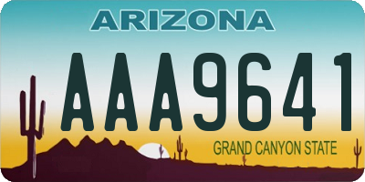 AZ license plate AAA9641