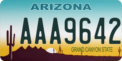 AZ license plate AAA9642