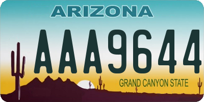 AZ license plate AAA9644