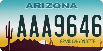 AZ license plate AAA9646