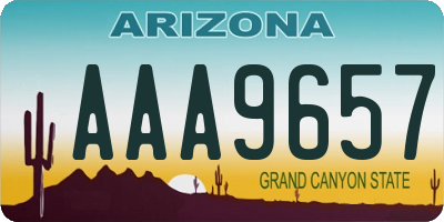 AZ license plate AAA9657