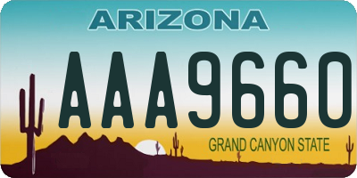 AZ license plate AAA9660