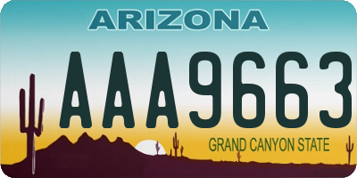 AZ license plate AAA9663