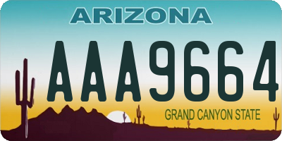 AZ license plate AAA9664