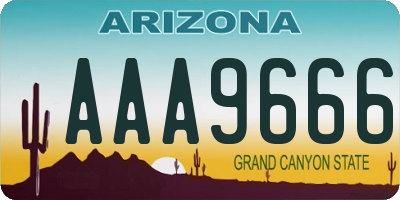 AZ license plate AAA9666