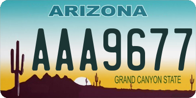 AZ license plate AAA9677
