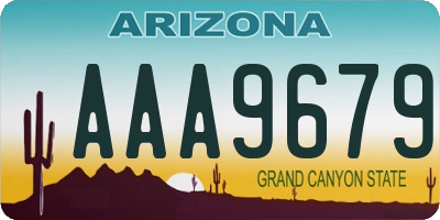 AZ license plate AAA9679