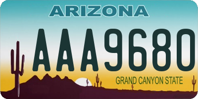 AZ license plate AAA9680