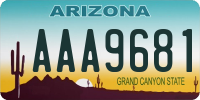 AZ license plate AAA9681