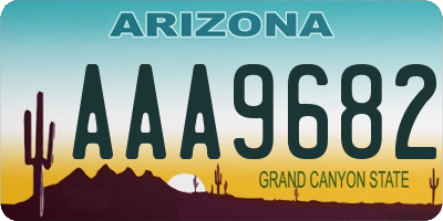 AZ license plate AAA9682