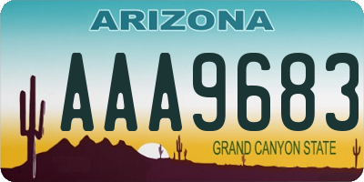 AZ license plate AAA9683