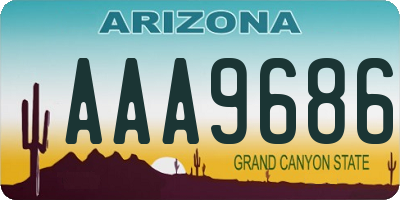 AZ license plate AAA9686