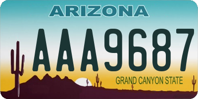 AZ license plate AAA9687