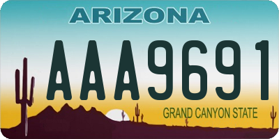 AZ license plate AAA9691