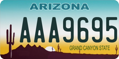 AZ license plate AAA9695