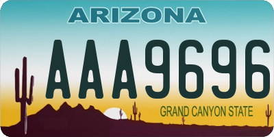 AZ license plate AAA9696