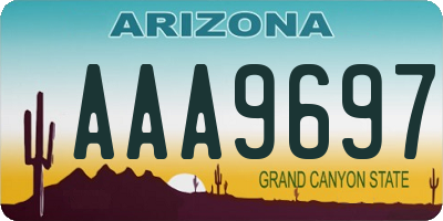 AZ license plate AAA9697