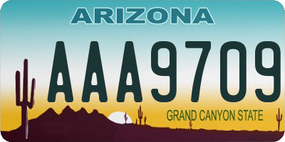 AZ license plate AAA9709