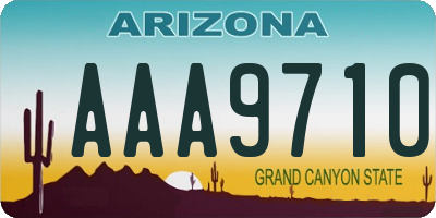 AZ license plate AAA9710