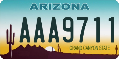 AZ license plate AAA9711