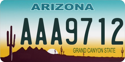 AZ license plate AAA9712