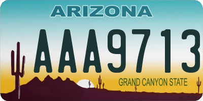 AZ license plate AAA9713