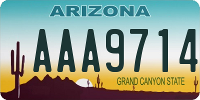 AZ license plate AAA9714