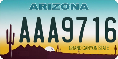 AZ license plate AAA9716