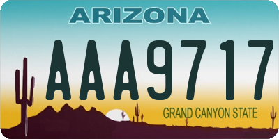 AZ license plate AAA9717