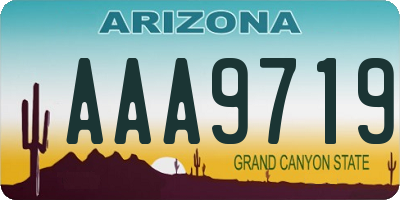 AZ license plate AAA9719