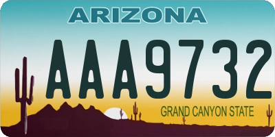 AZ license plate AAA9732