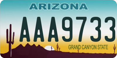 AZ license plate AAA9733