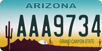 AZ license plate AAA9734