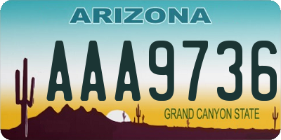 AZ license plate AAA9736