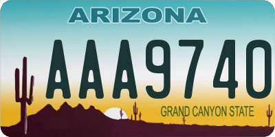 AZ license plate AAA9740